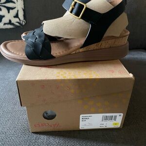 Clarks Black Wedge Shoes Elegant Comfort